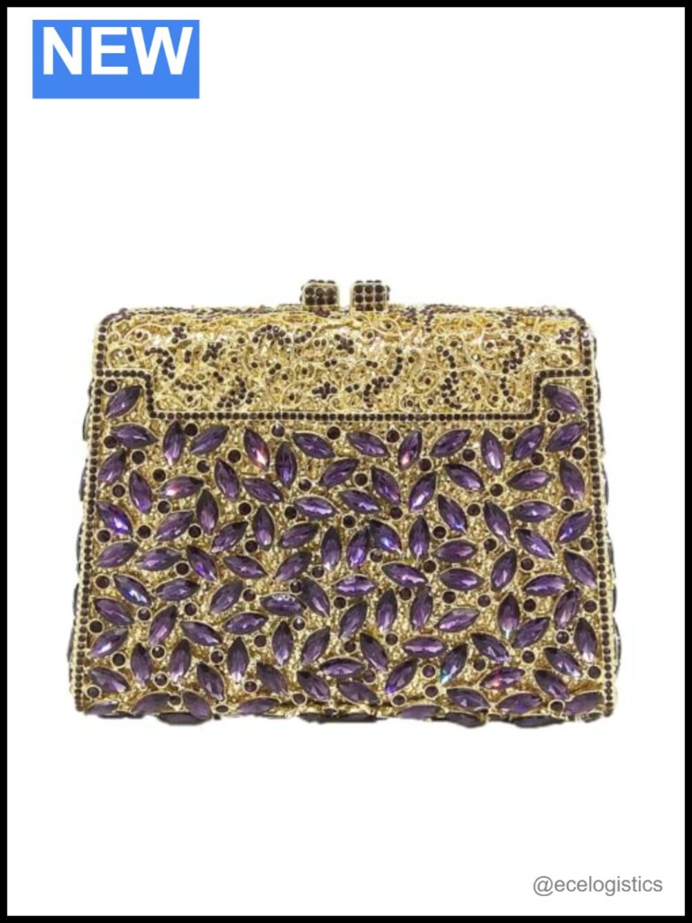 Crystal Rhinestone Clutch Purse for Women Formal Evening Handbag with Chain